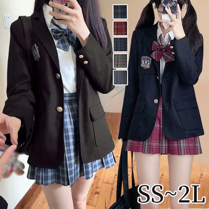 入学式や卒業式などに適用中高生女の子のスーツ JK JK制服 ジャケット シャツ スカート リボン 高校制服卒業式服 SS S M L 2L入学式や卒業式などに適用中高生女の子のレディースファッション